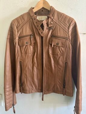 Michael Kors Brown Leather Jacket